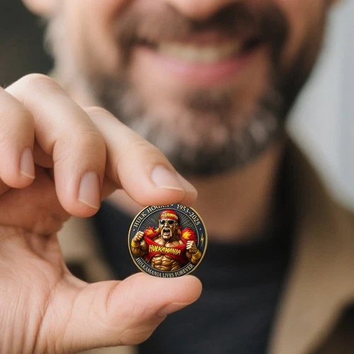 Monedas conmemorativas Hulk Hogan 1953-2025 Hulkamania Lives Forever moneda EE. UU. - Imagen 6 de 6