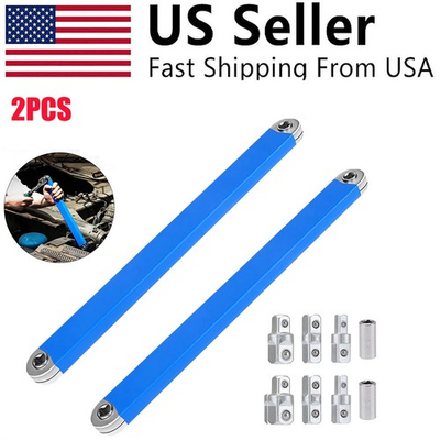 #ad 2X 3 8quot; Spanner Offset Extension Wrench Set with Extender Adapter Ratchet Wrench $23.75