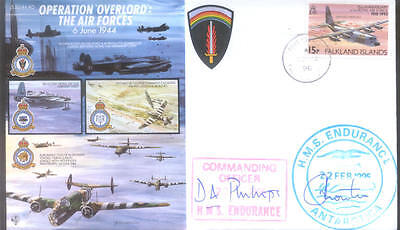 JS50 44/4D WW2 WWII Op Overlord D-day cover signed CO HMS Endurance 