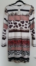 CBR ,women ,  dress,  size S  ,long sleeves  ,new with tags, animal prints ,whit