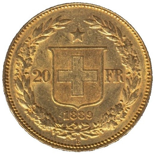 20 Franken Goldmünze Helvetia 1889 Schweiz in Kapsel, D0577 - Picture 2 of 2