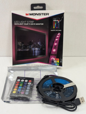 Monster Basics LED TV Monitor Back Light Strip 6.5ft Color Changing w/ Remote