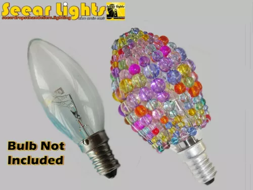 chandelier glass beaded light candle bulb cover crystals drops shade alternative image 1