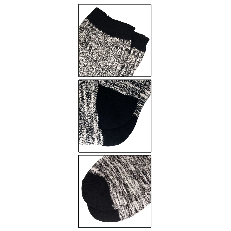 Calcetines cortos de invierno de algodón holgados vintage para mujer 3 pares negros blancos Foto 2 de 4