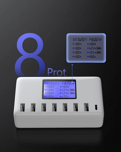 8-Port Mehrfach USB Ladegerät Ladestation Schnell Netzteil 60W Ladeadapter Hub - Bild 8 von 15