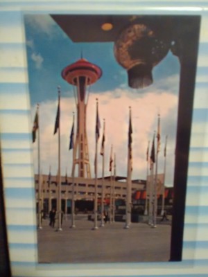 AERIAL VIEW VINTAGE POST CARD THE SEATTLE WORLDS FAIR  SEATTLE WASHINGTON