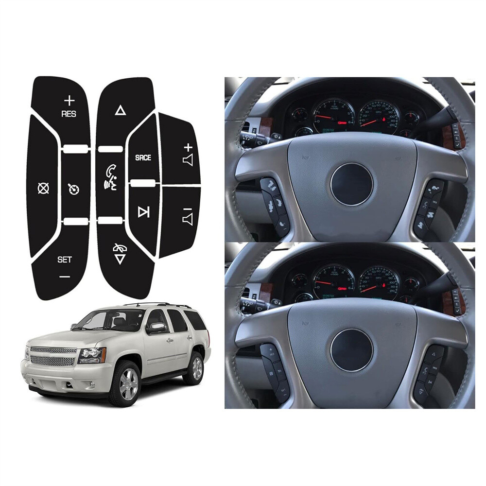 For Cadillac Chevy Tahoe Suburban Steering Wheel Navigation Radio Button Sticker
