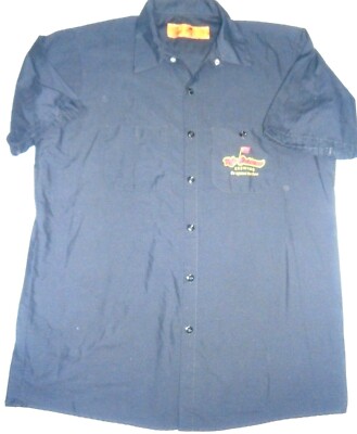 Rip Current Brewing Work Shirt Red Kap Men Size Large Short Sleeve
