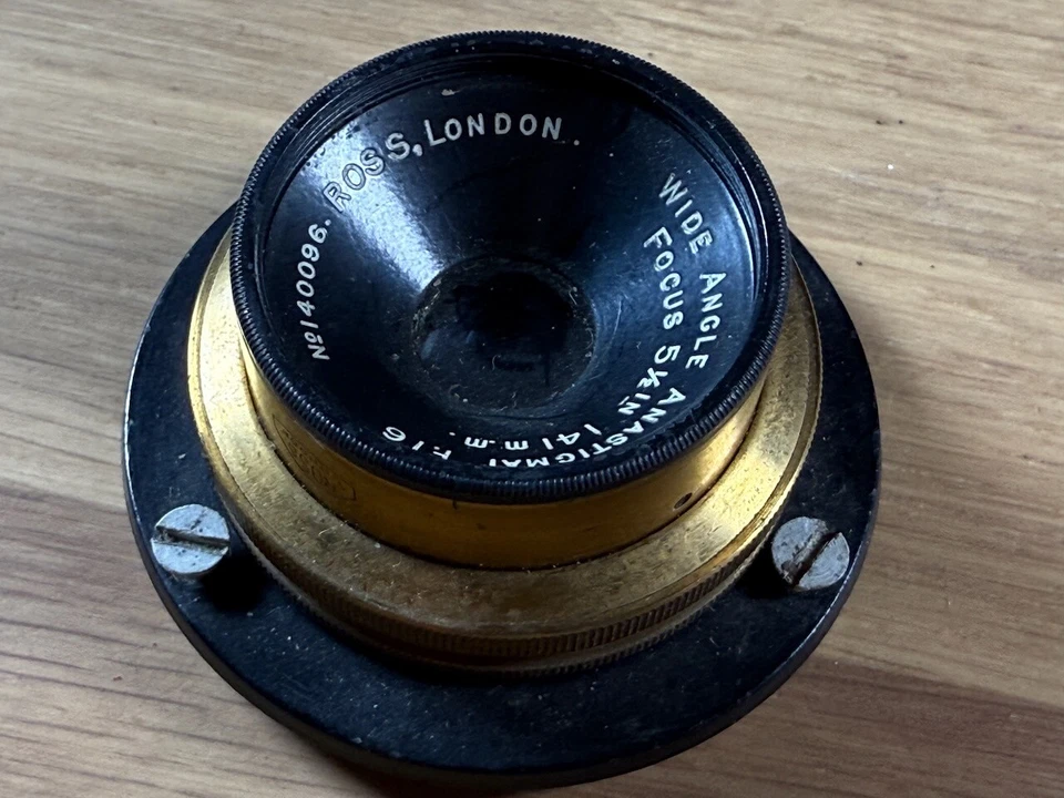 Ross 5 1/4 141mm Lens Wide Angle London Brass Large Format Photography