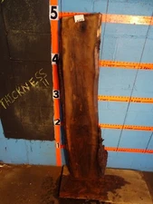 #A222    2" THICK  black walnut live edge slab table shelf mantel  