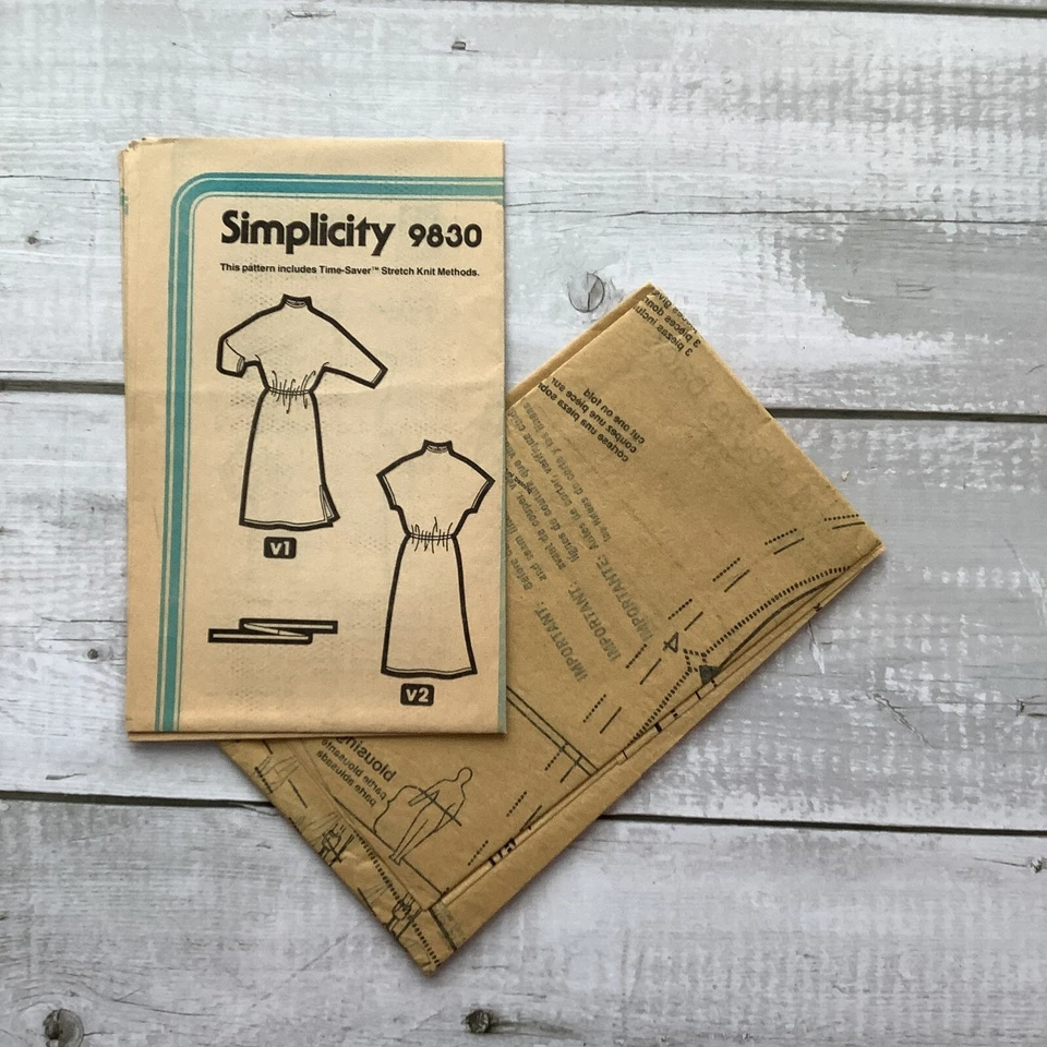 Simplicity 9830 Sewing Pattern Pullover Knit Dress Misses Sizes 6 & 8 UNCUT - Image 4 of 4