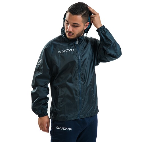 Giacca Vento Cappuccio Invernale Uomo Donna K way Givova Corsa Blu S M L XL  2XL | eBay
