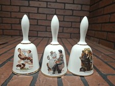 Norman Rockwell Bell by DANBURY MINT Set Of 3