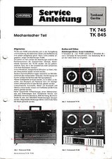 Service Manual-Anleitung für Grundig TK 745/TK 845 