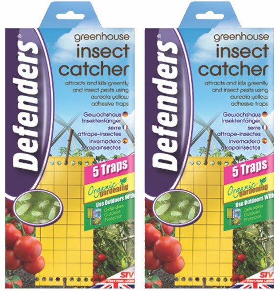 10x Defenders Greenhouse Insect Catcher Kills Greenfly Insect Pest Yellow Traps