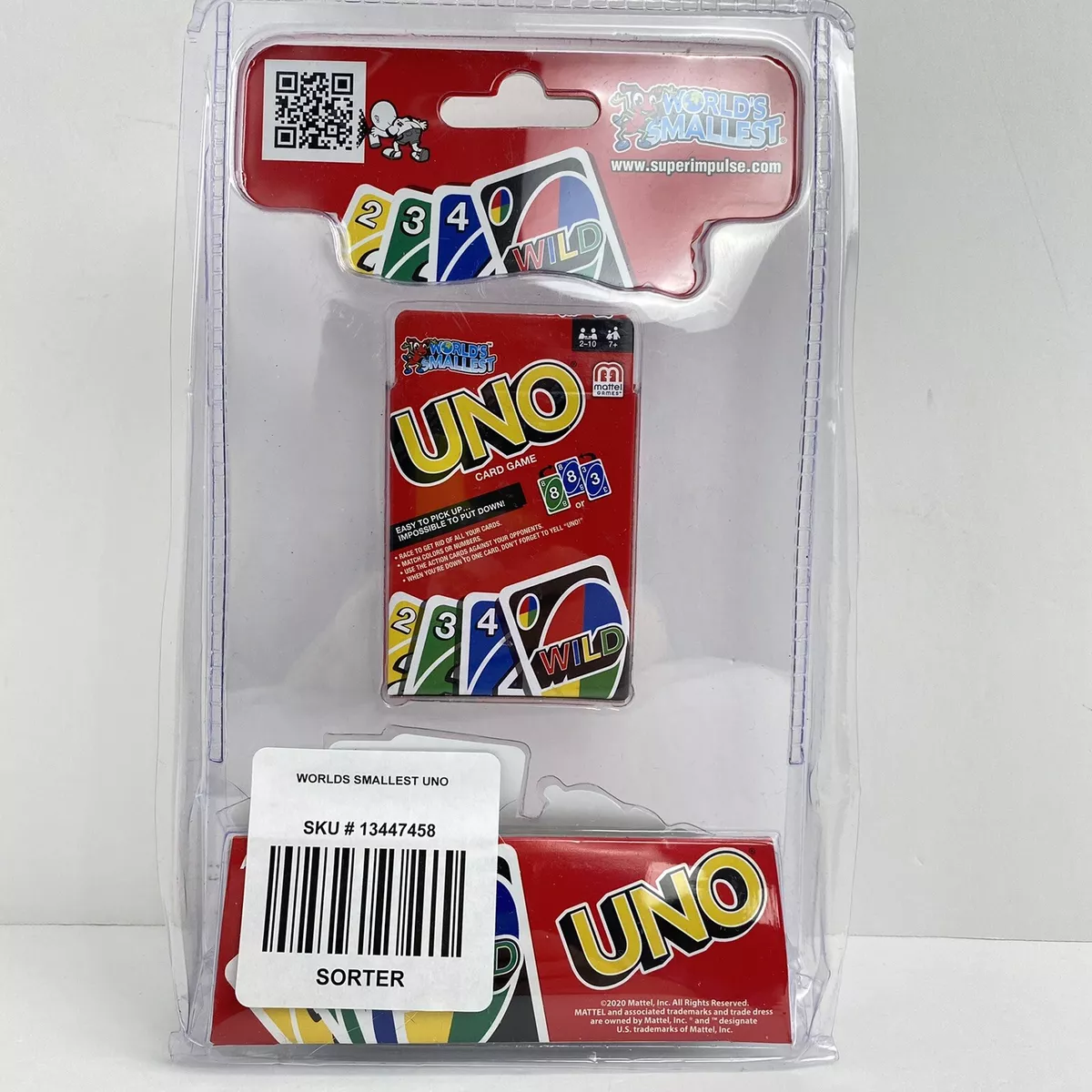 World's Smallest UNO Card Game Pocket Size Miniature Game 108 Cards