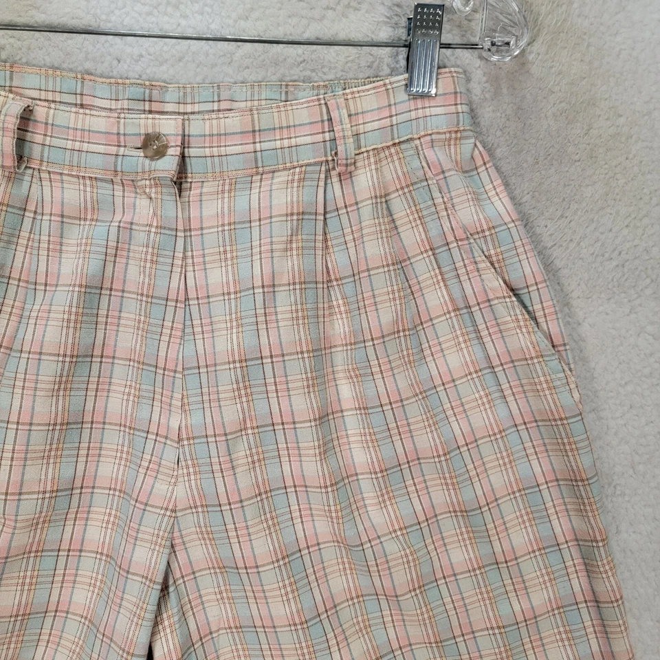 Vtg 90s Pink Check High Academia Grandmacore Chino Preppy Womens Shorts Size 6P - Image 3 of 4