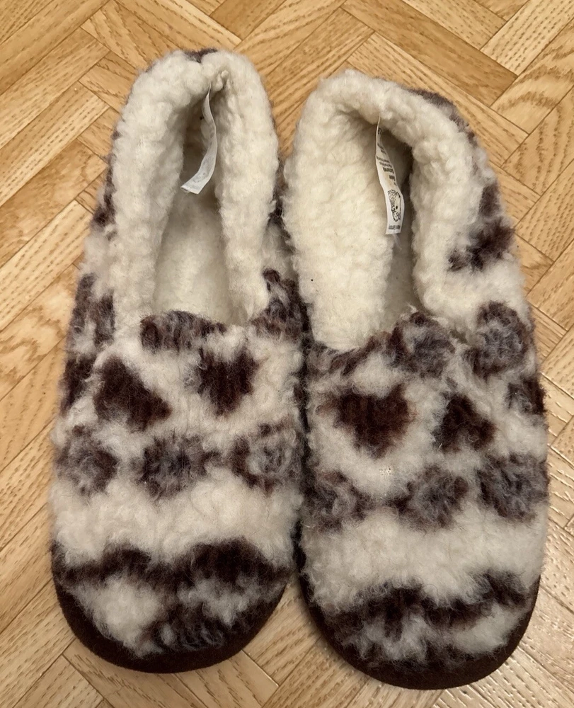 Hausschuhe, Größe 40/41, reine Schurwolle, beige- braun