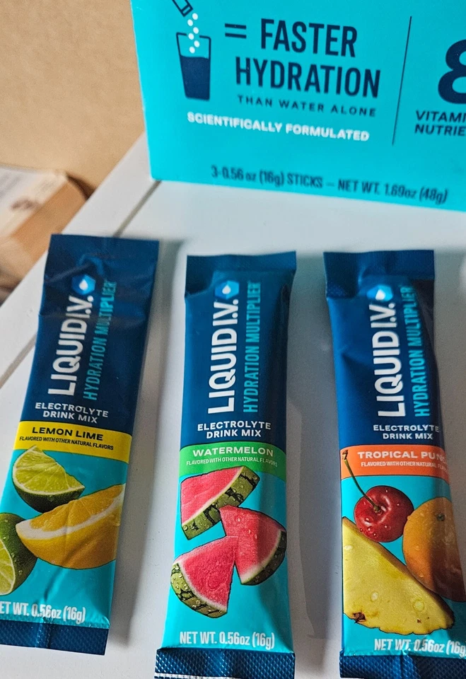 5只装-液体I.V. Hydration Multiplier - 多种包装 - 3 粒 - EXP 11/26 - 全新 — 第 2/3 张图片