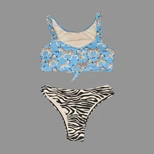 Zebra Design 2-piece Bikini Swimsuit Set