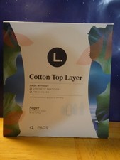 L. Organic Cotton Top Layer Ultra Thin Pads - Super Absorbency - 42ct NEW