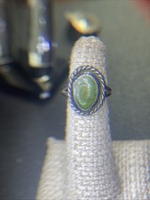 Vintage Navajo Sterling Silver Green Turquoise Ring Sz 5.5
