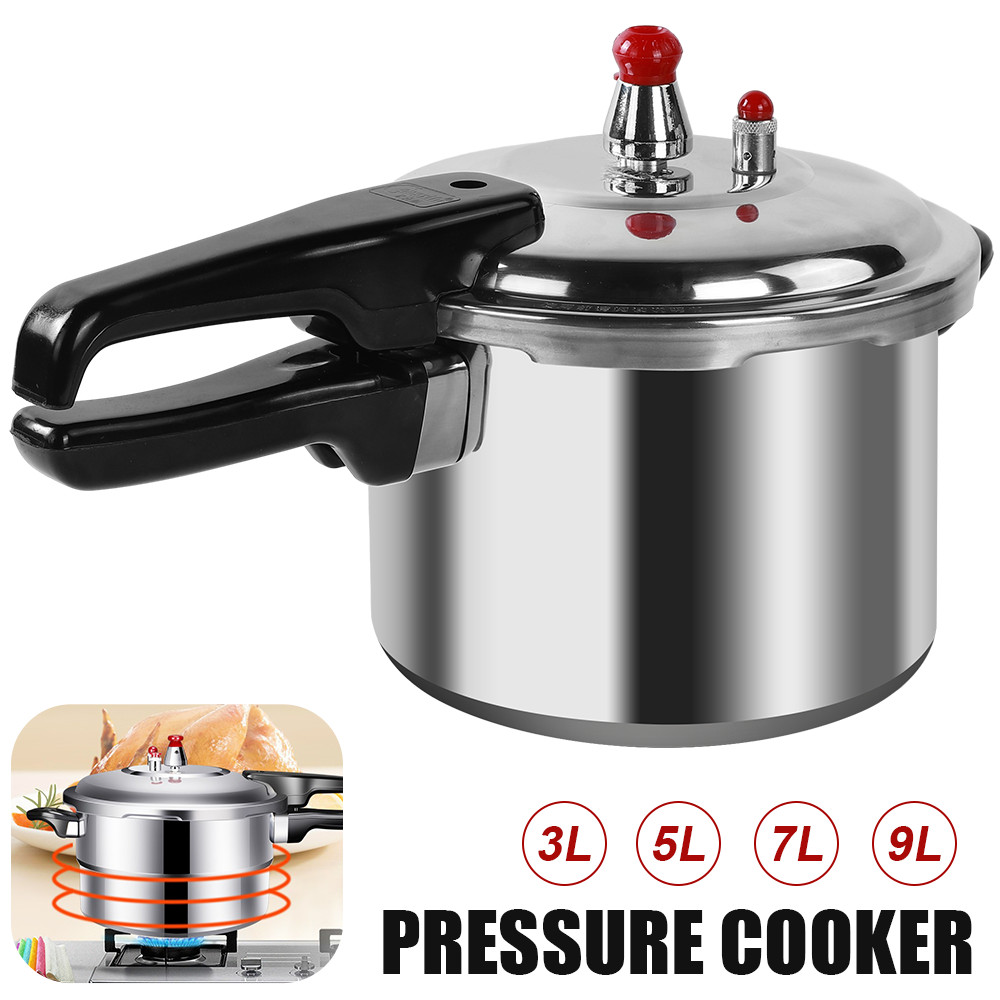 5 Litre Home Dual Handle aluminum Pressure Cooker Kitchen Catering Cookware UK