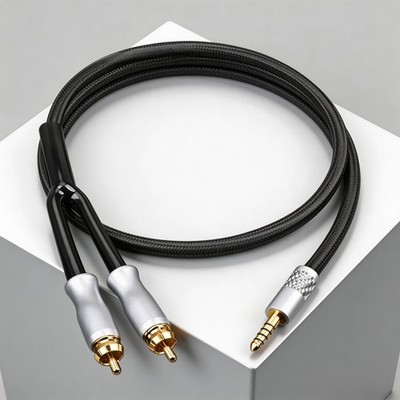 Hi-Fi Sound Audio Cable Oxygen-Free-Copper Cord 4.4mm Balanced to 2x RCA Plug