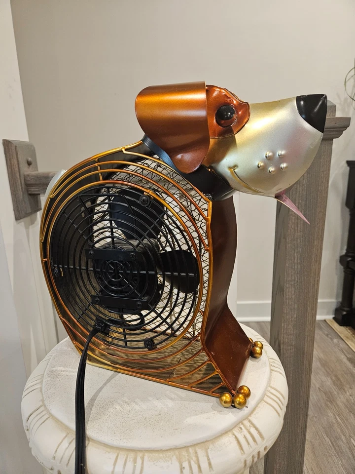 Deco Breeze Metal Dog Shaped Electric Fan Unique Animal Fan Excellent Condition - Image 3 of 4