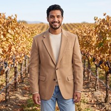 Jos. A. Bank 100 Camelhair Gordon Blazer Mens 46R Camel Tan Sport Coat Luxury