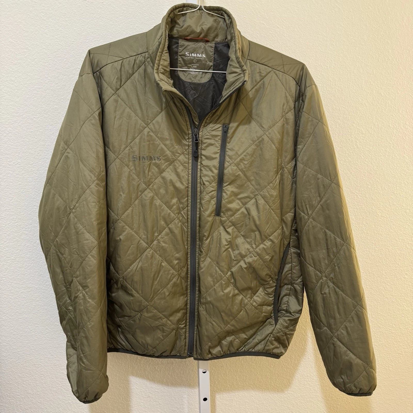 Simms Primaloft Fishing Outdoor Quilted Full Zip Jacket Green Mens Size M