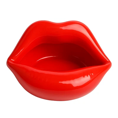 JROSE COLLECTIONS Red Lips Ceramic Bowl Pop Art Dish Candy Tray Ashtray Planter Ornament Gift
