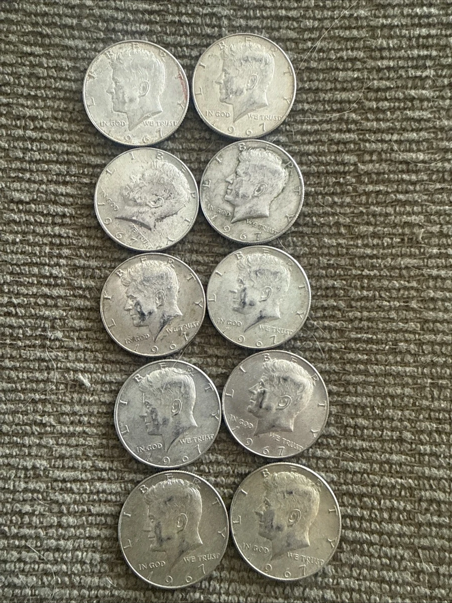 Circulated Silver 1967 Kennedy US Half Dollars (1964-Now) for sale