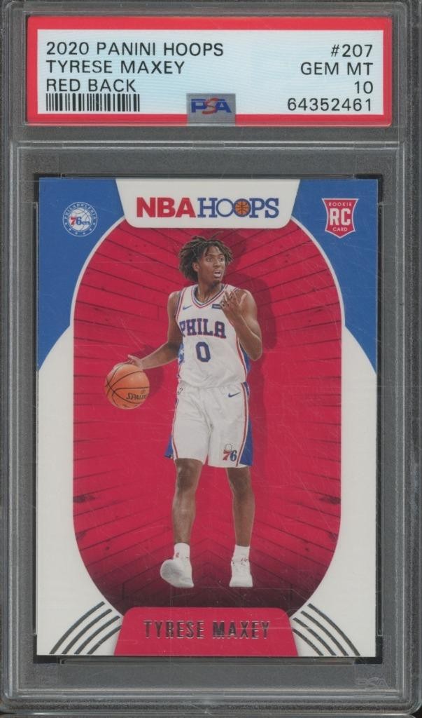 2020-21 Panini Hoops TYRESE MAXEY #207 Rookie RED BACK SSP PSA 10 GEM MINT CW5