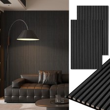 Art3d 48 x 24 in Fluted Soundproof Wood Slat Wall 2pcs - 48" x 24", Blackwood