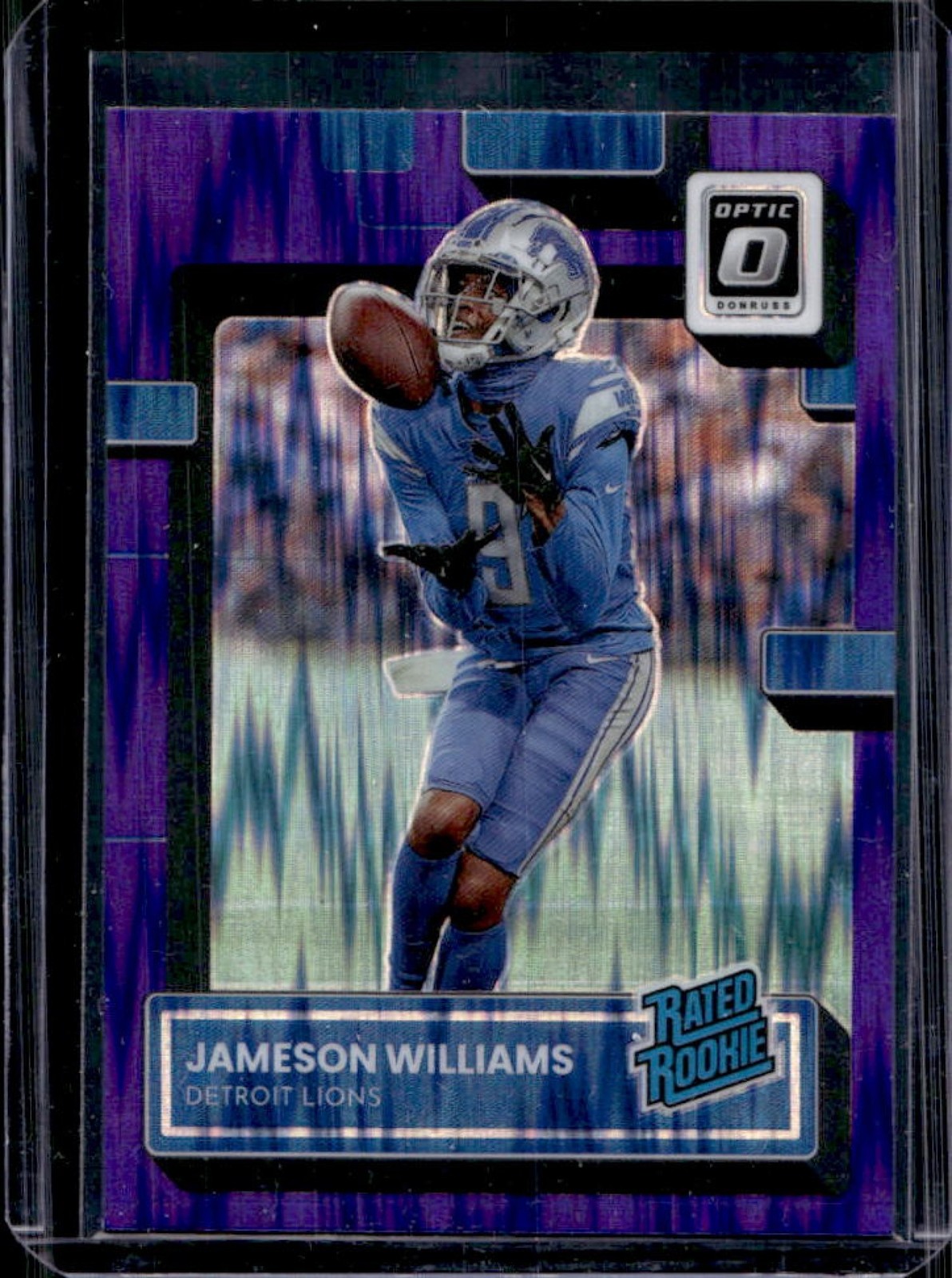 2022 Panini Donruss Optic Jameson Williams Purple Shock RC Rated Rookie #208