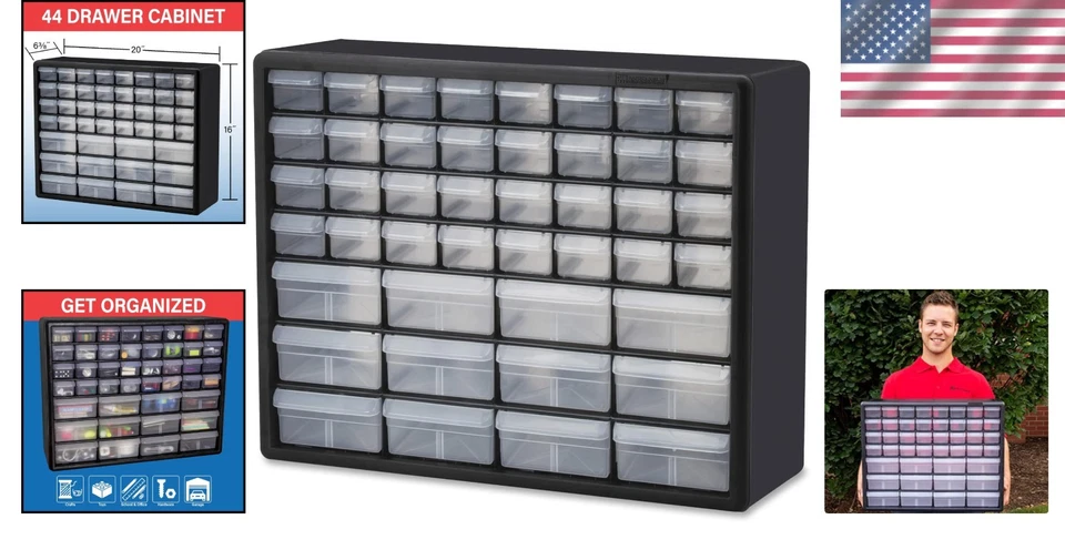 Plastic Drawer Storage for Garage, Crafts, Classroom - Black - Image 2 of 4
