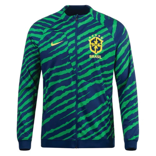 Official Nike Brazil Anthem Academy Pro Jacket (Coastal Blue/Light Green Spark)