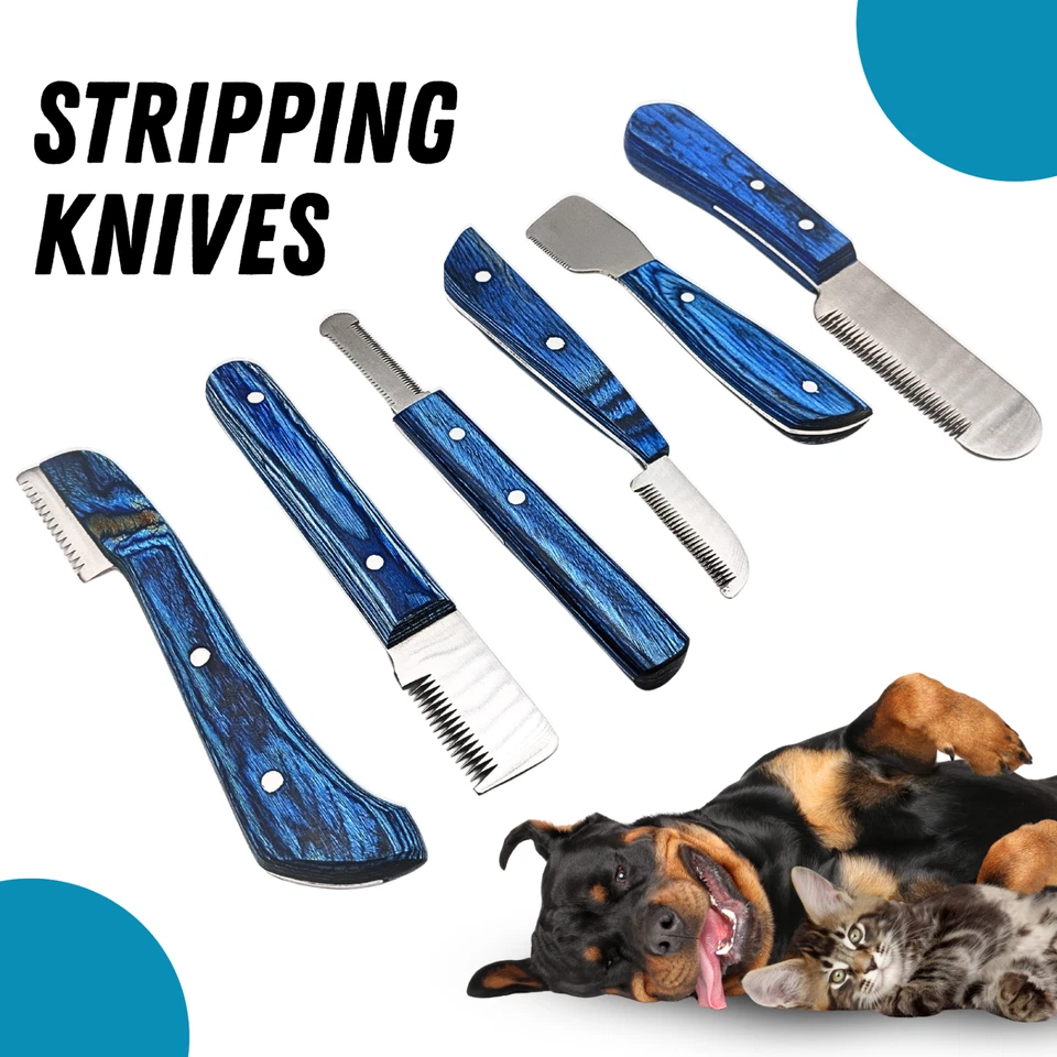 Kit de cuchillos de pelar profesionales (juego de 6 piezas) para perros y mascotas Foto 3 de 4