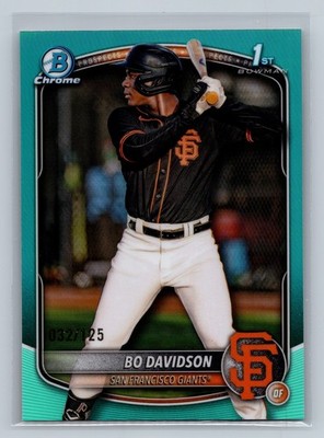 Bo Davidson 2025 Bowman Chrome 1st Aqua Refractor /125 #BCP-206 Giants