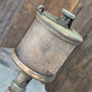 Antique Lunkenheimer Royal No 5 Brass Glass Oiler Drip Cup Steam Hit Miss Engine