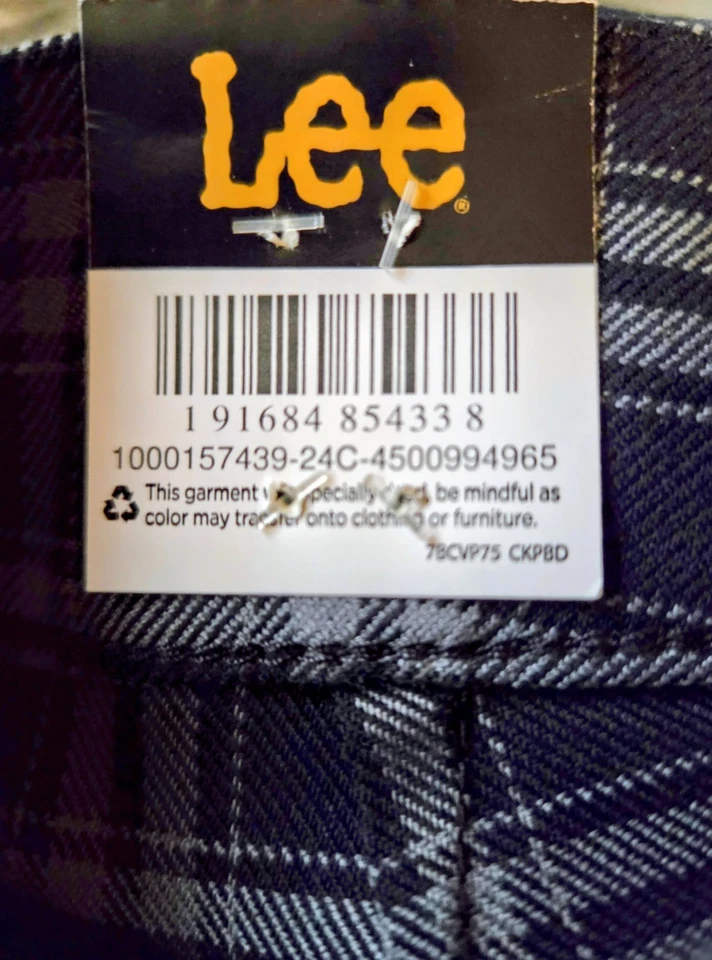 Pantalón Lee Petite para mujer calce relajado pierna recta talla 16 P a cuadros-NUEVO Foto 4 de 4
