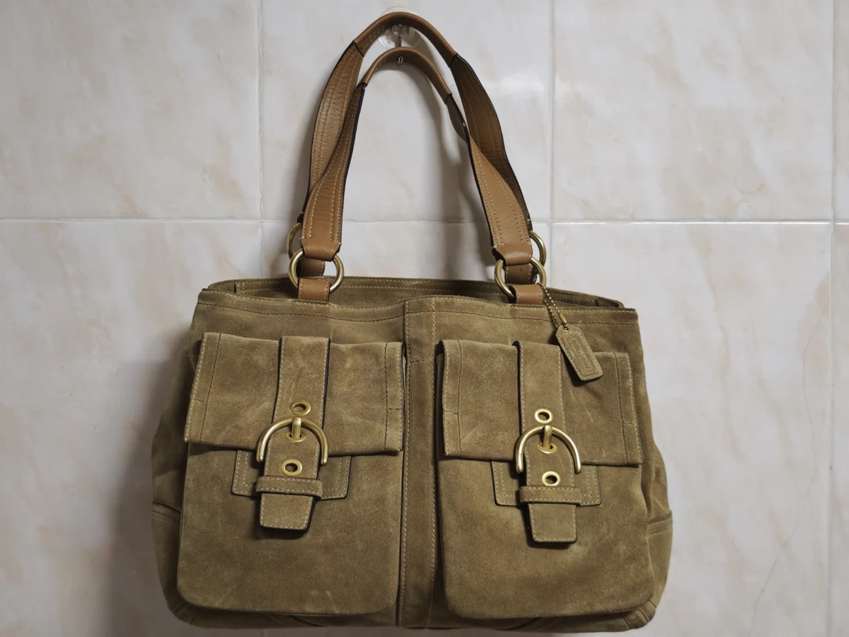 Coach Women's Suede Exterior Large Bags & Handbags for Women for
