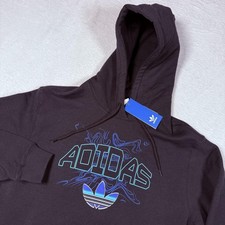 Adidas Originals Hoodie Mens Small Black 80s Trefoil Pullover Fleece Sweatshirt