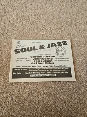 TBOOKM19 MAGAZINWERBUNG 5X8'' CAISTER SOUL & JAZZ FESTIVAL 1991 - GERALD ALSTON 