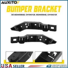 Fit 2017-2024 Jeep Compass Front Left & Right Bumper Brackets OE CH1043128 Black