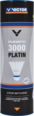 Victor Badmintonbälle Nylon Shuttle 3000 Platin 6er Dose weiß oder gelb