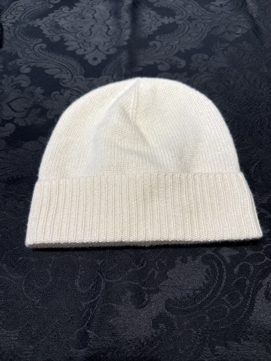 100% Cashmere Winter Beanie Charter Club Color: Bianco Cream  display picture 2