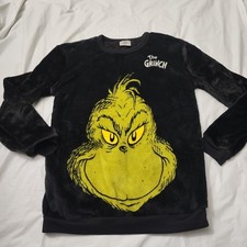 The Grinch Christmas Sweatshirt Women's Size Small Dr. Seuss Black Long Sleeve