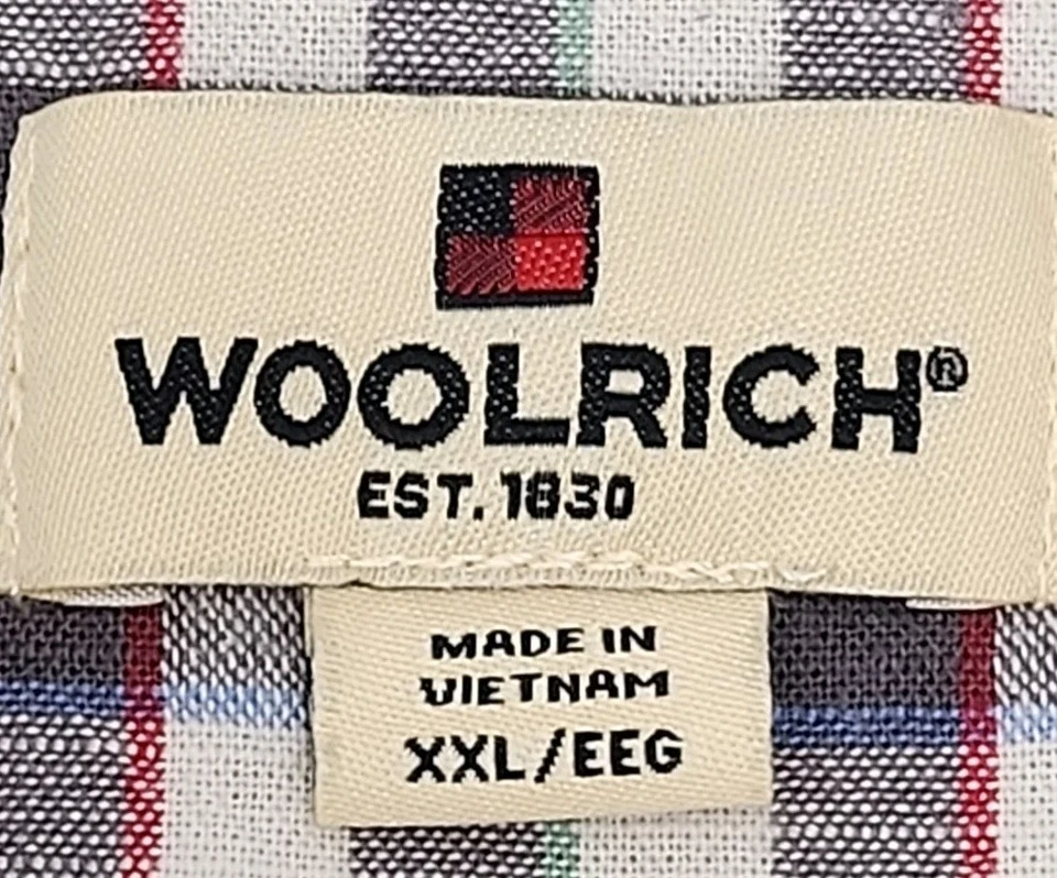 Woolrich Shirt Gray Black Button Up Short Sleeve Pocket Size XXL Casual 2XL Camp - Image 4 of 4